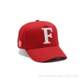 6 Panel Red Applique Buchstabe F Baseballkappe